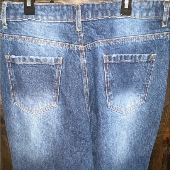 New Vintage Distressed Jeans 10 High Waist Ankle Fringe Hem Skinny Denim Medium - Picture 8 of 12